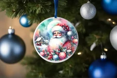 Santa Christmas Round Centerpiece Sublimation Clipart PNG Product Image 4