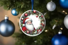 Santa Winter Scene Ornament Sublimation PNG Product Image 4