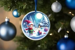 Melting Winter Scene with Elf Sublimation PNG Product Image 1