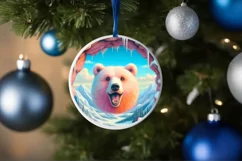 Bear in Snow Scene Sublimation Clipart PNG Product Image 4