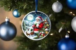 Snow Flake Christmas Ornament Sublimation PNG Product Image 4