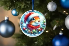 3D Squirrel Winter Scene Sublimation Clipart PNG Product Image 4