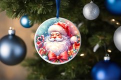 Santa Round Ornament Sublimation PNG Product Image 4