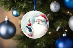 Colorful Santa Christmas Ornament Sublimation PNG Product Image 4