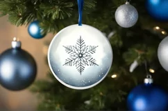 Snow Flake Winter Scene Ornament Sublimation PNG Product Image 4