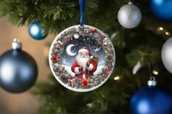 Watercolor Christmas Round Traditional Painting PNG Product Image 4