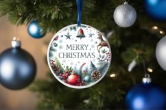 Merry Christmas Round Ornament Sublimation PNG Product Image 4