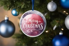 Merry Christmas Round Ornament Sublimation PNG Product Image 4