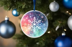 Pastel Snowy Christmas Ornament Sublimation PNG Product Image 1