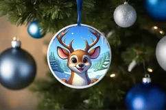 Deer in Snow Scene Sublimation Clipart PNG Product Image 1