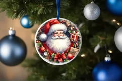 Santa Christmas Round Ornament PNG Product Image 4