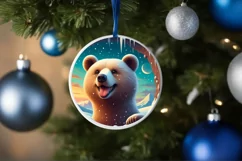 Bear in Snow Scene Sublimation Clipart PNG Product Image 4