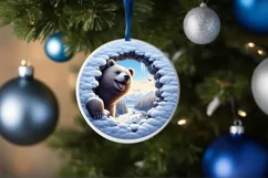 Bear in Snow Scene Sublimation Clipart PNG Product Image 4