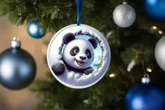 Panda in Snow Scene Sublimation Clipart PNG Product Image 4