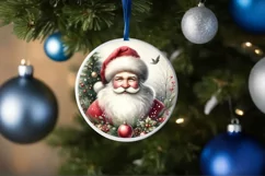 Santa Christmas Round Ornament PNG Product Image 4