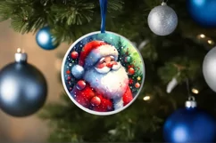 Christmas Santa Round Ornament PNG Product Image 4