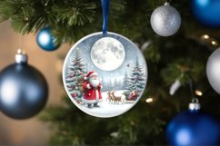 Santa Centered Winter Round Ornament Sublimation PNG Product Image 1