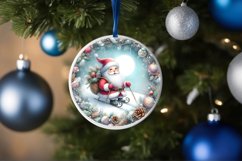 Santa Centered Winter Round Ornament Sublimation PNG Product Image 4