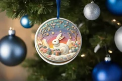 Round Christmas Ornament Sublimation|Clipart Product Image 3