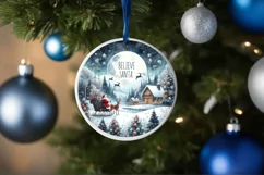 Believe in Santa Round Ornament PNG Product Image 1