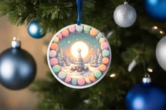 Round Pastell Christmas Molten Candy Scene PNG Product Image 1
