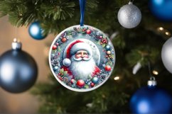 Colorful Santa Round Ornament Sublimation PNG Product Image 4
