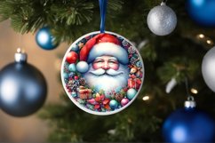 Colorful Santa Round Ornament Sublimation PNG Product Image 4