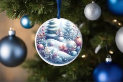 Winter Scene Round Ornament Sublimation PNG Product Image 4