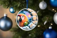 Snow Made Wall with Smiling Parrot Sublimation PNG Product Image 1