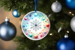 Colorful Pastel Christmas Snow Flake Image PNG Product Image 1