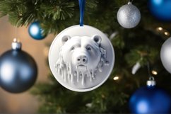 3D Polar Bear Round Ornament Sublimation PNG Product Image 4