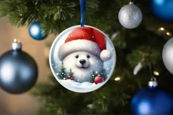 3D Winter Bear Portrait with Santa Hat PNG Product Image 4