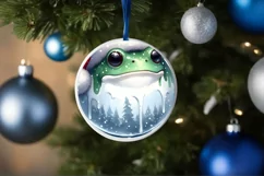 3D Winter Frog Portrait with Santa Hat PNG Product Image 4