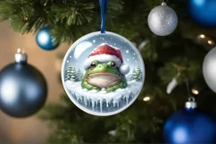 Watercolor Frog Portrait Winter Scene Product Image 1