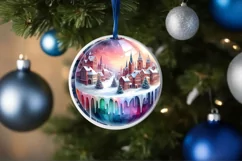 Colorful Winter Scene Merry Christmas Sublimation PNG Product Image 4