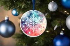 Colorful Pastel Watercolor Christmas Image with Snowflake Product Image 4
