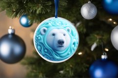 Round 3D Like Polar Bear with Melting Edges PNG Product Image 4
