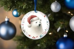 Round Christmas Ornament with Polar Bear PNG Product Image 4