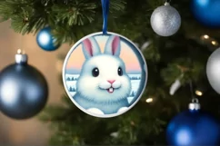 Santa Winter Scene Ornament PNG Product Image 1