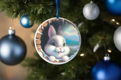 Santa Winter Scene Ornament PNG Product Image 4