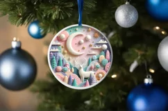 Round Christmas Ornament Sublimation|Clipart Product Image 1