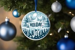 Holiday Joy Round Ornament Sublimation PNG Product Image 4