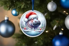 Round Hippo Portrait Sublimation PNG Product Image 4