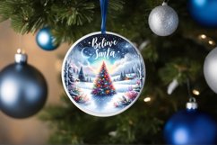 Believe in Santa Round Ornament Sublimation PNG Product Image 4