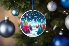Believe in Santa Round Ornament Sublimation PNG Product Image 4