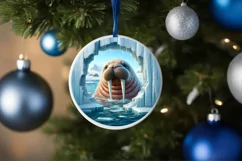 Round Ice Walrus Sublimation PNG Product Image 4
