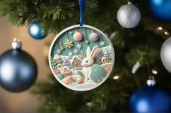 Round Christmas Ornament Sublimation|Clipart Product Image 1