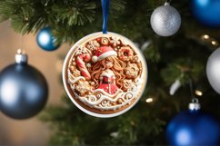 Santa's Girl Round Ornament Sublimation PNG Product Image 4