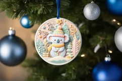 Round Christmas Ornament Sublimation|Clipart Product Image 1