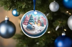 Round Christmas Ornament Sublimation|Clipart Product Image 1